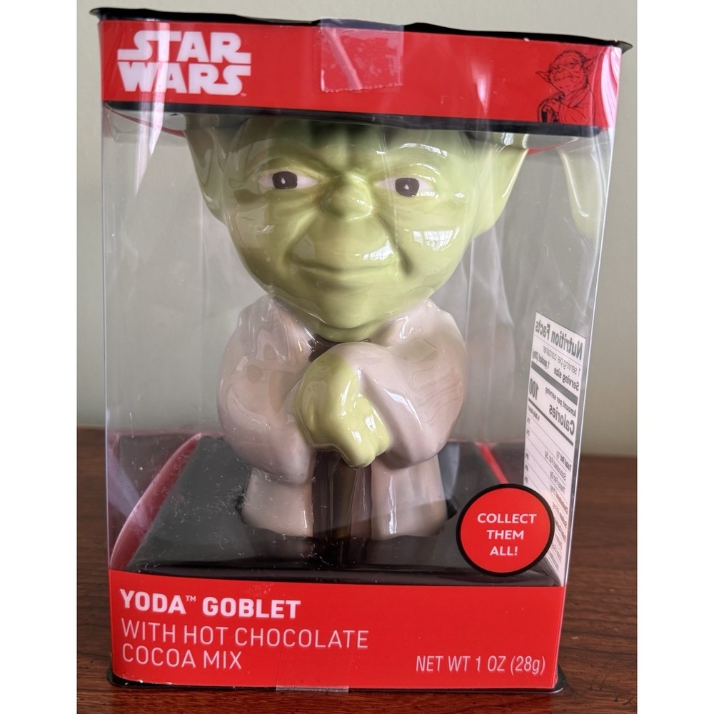 STAR WARS Ceramic YODA GOBLET with Hot‎ Chocolate Cocoa Mix  New 2025